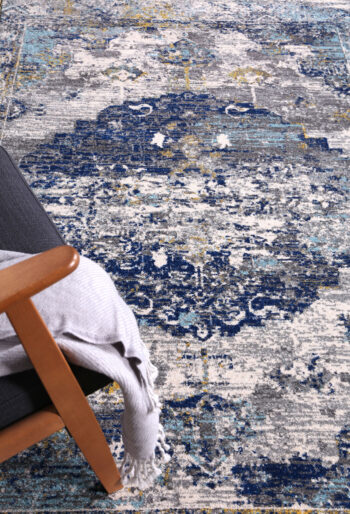 Babylon Blue Distressed Rug