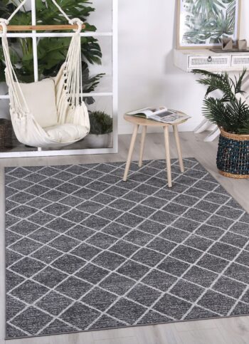 Cabana Diamond Indoor/Outdoor Charcoal Rug