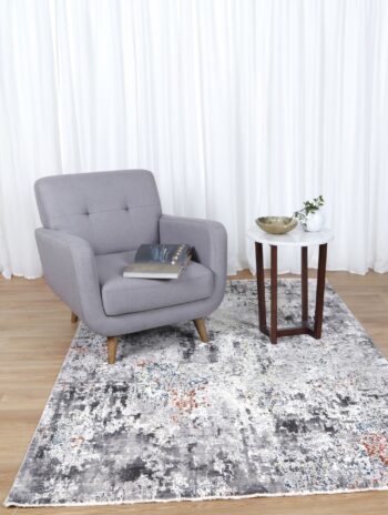 Timeless Haven Distressed Watercolour Grey Multi Rug