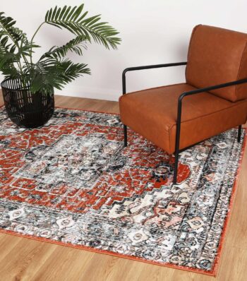 Abbot Traditional Terracotta Rug