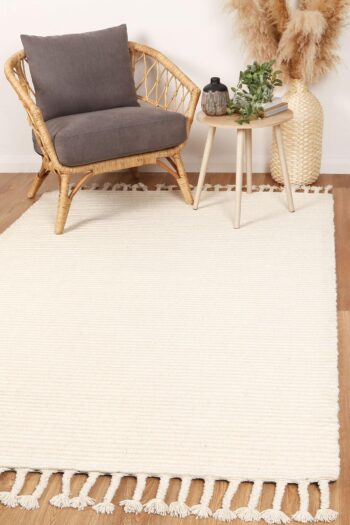 Cora Modern Wool Cream Wool Rug