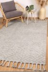 Cora Plush Diamond Grey Wool Rug