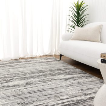 Luna Distressed Lines Grey Rug