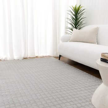 Luna Geometric Shapes Grey Rug