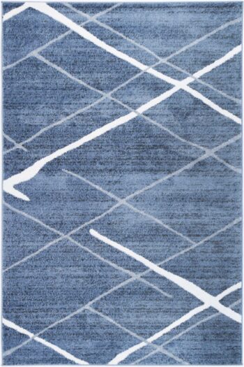 Layla Abstract Stripe Blue Rug