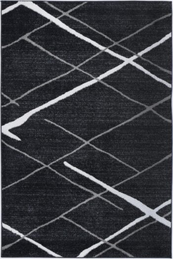 Layla Abstract Stripe Charcoal Rug