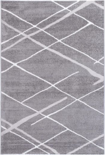 Layla Abstract Stripe Grey Rug