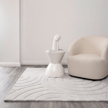 Nordic Nest Ellipse Light Grey Wool Rug