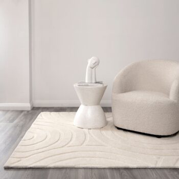 Nordic Nest Ellipse Cream Wool Rug
