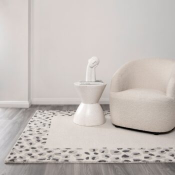 Nordic Nest Leopard Cream Grey Wool Rug