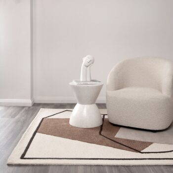 Nordic Nest Minimal Beige Wool Rug