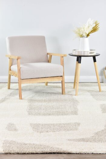 Zen Serenity Beige Brown Abstract Rug