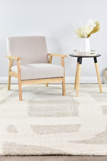 Zen Serenity Beige Brown Abstract Rug