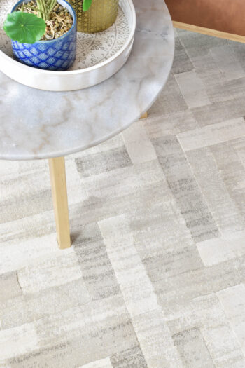 Zenith Cream Neutral Beige Patchwork Rug