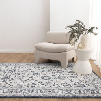 Symphony Floral Traditional Blue Rug