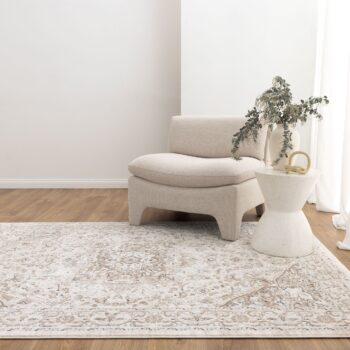 Symphony Medallion Cream and Beige Rug