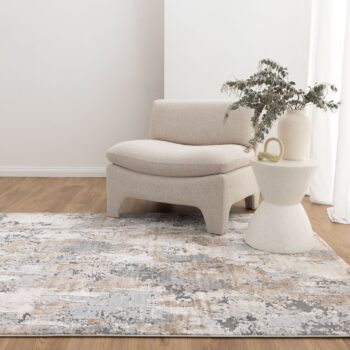 Symphony Watercolour Abstract Grey and Beige Rug