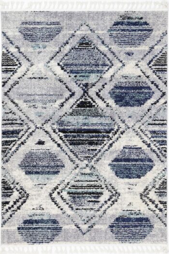 Cassandra Navy Blue Diamond Rug