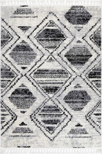 Cassandra Black White Diamond Rug