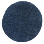 Danso Shaggy Navy Blue Round Rug