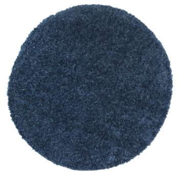 Danso Shaggy Navy Blue Round Rug
