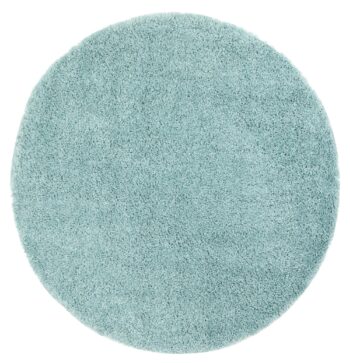 Danso Shaggy Turquoise Blue Round Rug