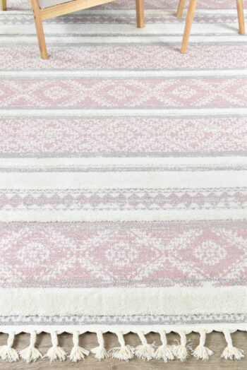 Gypsy Pink & Ivory Textured Tribal Rug