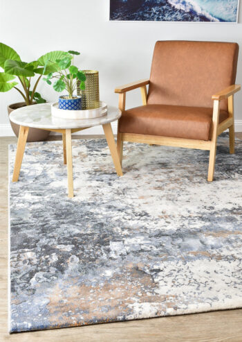 Zenith Silver Grey Blue Abstract Rug