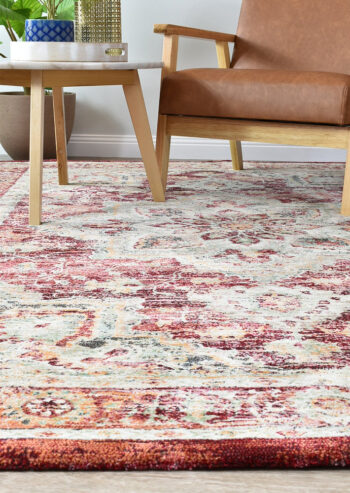 Zenith Red Green Ivory Traditional Rug