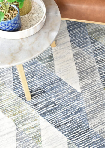 Zenith Blue Grey Geometric Contemporary Rug