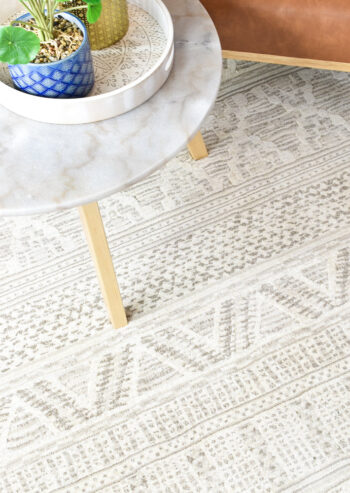 Zenith Cream Neutral Beige Tribal Rug