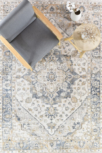 Ocean Breeze Blue Grey Transitional Heritage Rug