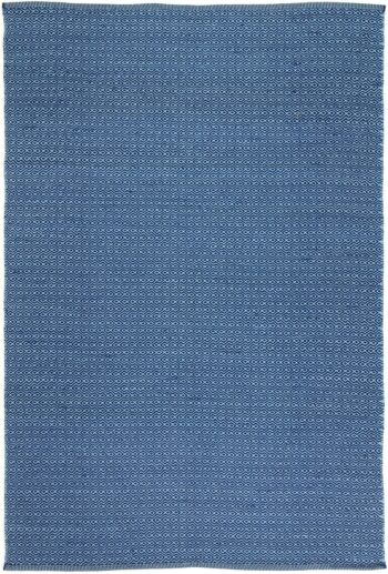 Myra Natural Wool Navy Blue Diamond Rug