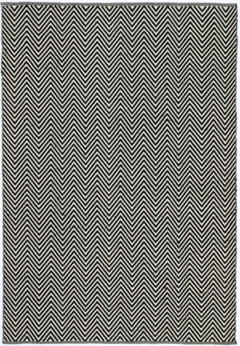 Myra Natural Wool Black White Chevron Rug