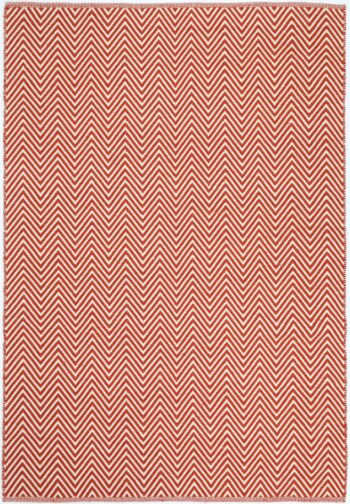 Myra Natural Wool Orange Red Chevron Rug