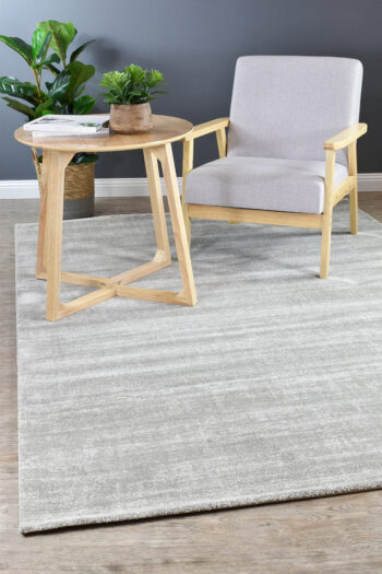 Harmony Silver Contemporary Plush Rug