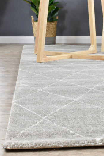Harmony Silver Modern Plush Diamond Rug