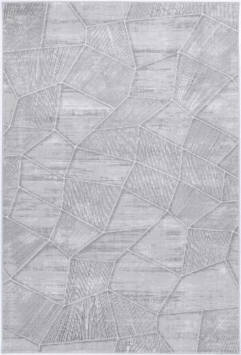 Drift Grey Tiled Geometric Rug