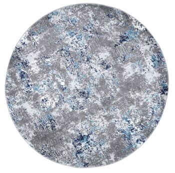 Alpine Grey Blue Round Rug