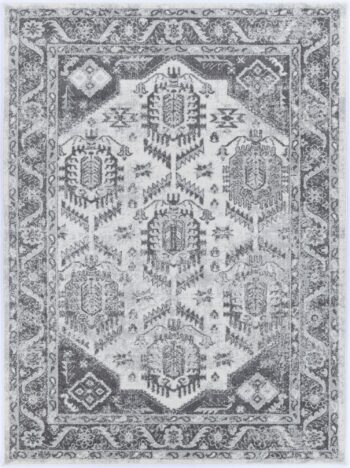 Alpine White Grey Traditional Rug