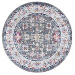 Alpine Grey Multi Traditional Round Rug
