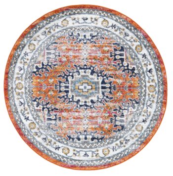 Alpine Rust Multi Traditional Round Rug