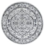 Alpine Cream Navy Floral Round Rug