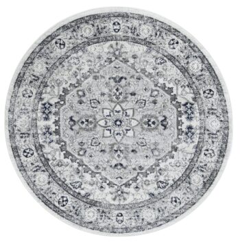 Alpine Cream Navy Floral Round Rug
