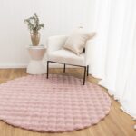 Cloud Drift Washable Round Rose Pink Rug