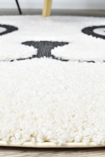 Kingdom Cream Ivory Black Kids Plush Panda Rug