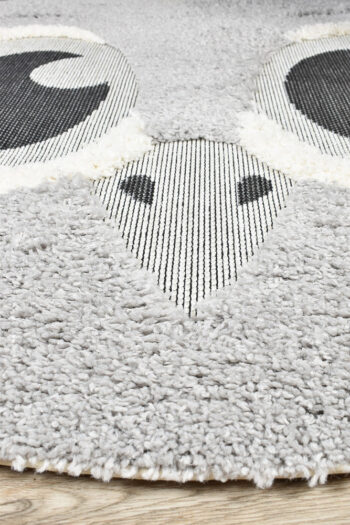 Kingdom Grey Silver Kids Plush Bird Rug