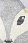 Kingdom Grey SIlver Kids Plush Fox Rug