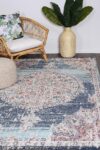 Clara Hollow Medalion Transitional Navy Multi Rug