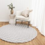 Cloud Drift Washable Round Silver Rug